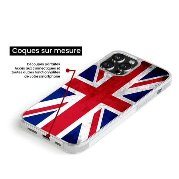 Förstärkt silikonetui med tryck kompatibel med Apple iPhone 13 Mini England flagga
