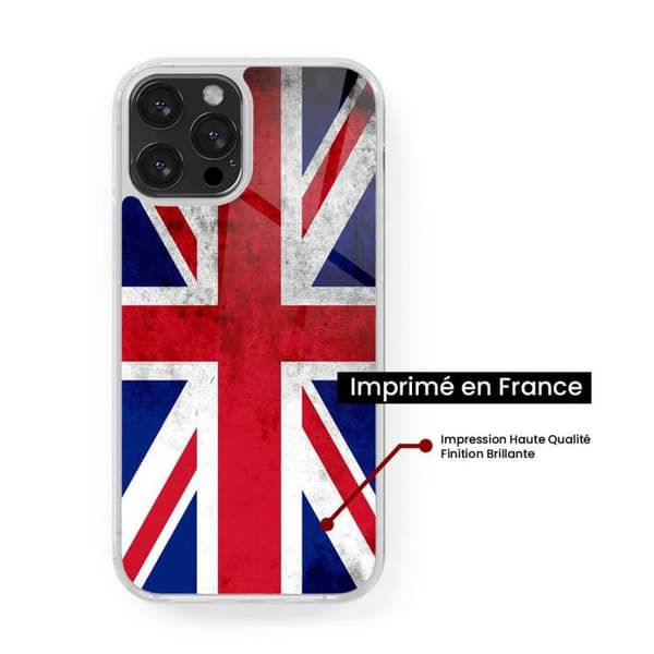 Förstärkt silikonetui med tryck kompatibel med Apple iPhone 13 Mini England flagga