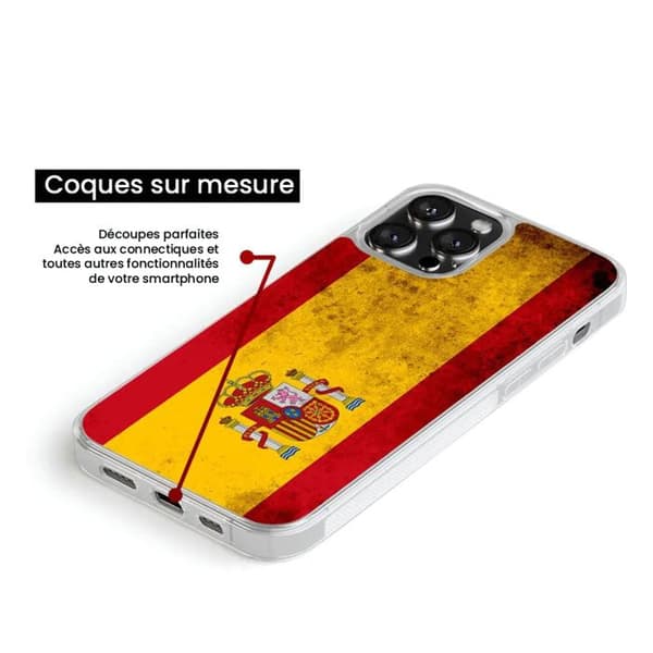Coque i förstärkt silikon med tryck kompatibel med Samsung Galaxy S24 FE Spansk flagga