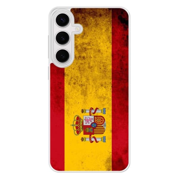 Coque i förstärkt silikon med tryck kompatibel med Samsung Galaxy S24 FE Spansk flagga
