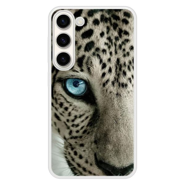 Siliconeförstärkt tryckt skal kompatibelt med Samsung Galaxy S23 Leopardöga