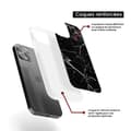 Miniatyrbild 6 av 6: Siliconfodral förstärkt med tryck, kompatibel med Apple iPhone 16 Pro Max, Svart marmor