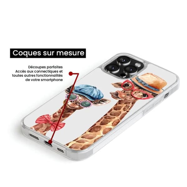 Silkonfodral med förstärkt tryck kompatibel med Samsung Galaxy S23 FE Rolig Giraff