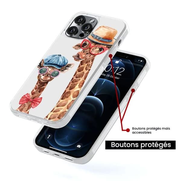 Silkonfodral med förstärkt tryck kompatibel med Samsung Galaxy S23 FE Rolig Giraff