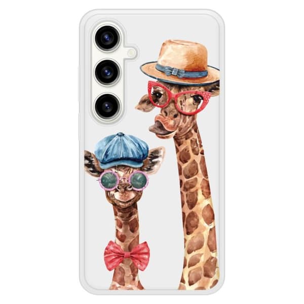 Silkonfodral med förstärkt tryck kompatibel med Samsung Galaxy S23 FE Rolig Giraff