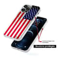 Miniatyrbild 5 av 6: Siliconeförstärkt skal med tryck kompatibelt med Apple iPhone 15 USA-flagga