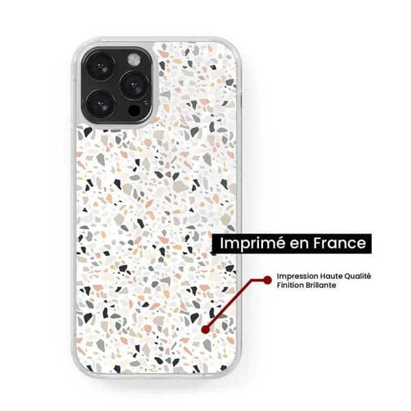 Förstärkt silikonform med tryck, kompatibel med Samsung Galaxy S22 Ultra, Terrazzo-färg