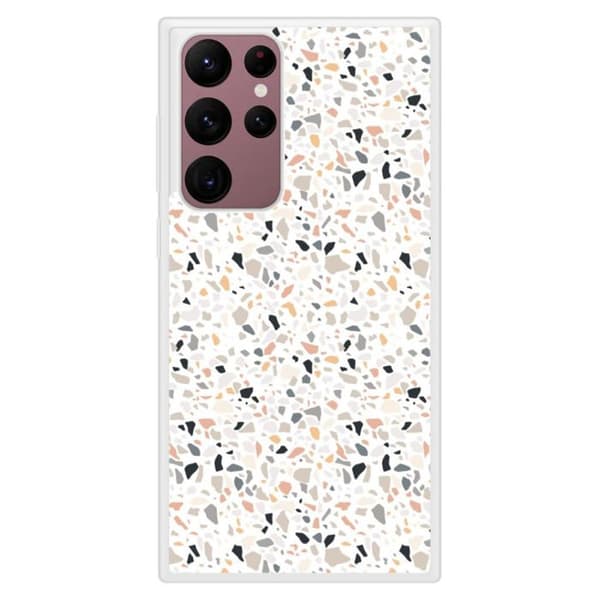 Förstärkt silikonform med tryck, kompatibel med Samsung Galaxy S22 Ultra, Terrazzo-färg