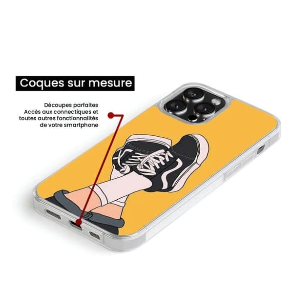 Coque i förstärkt silikongummi med tryck, kompatibel med Samsung Galaxy S23 Ultra Sneakers
