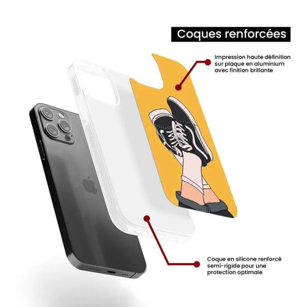 Coque i förstärkt silikongummi med tryck, kompatibel med Samsung Galaxy S23 Ultra Sneakers