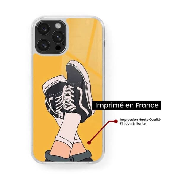 Coque i förstärkt silikongummi med tryck, kompatibel med Samsung Galaxy S23 Ultra Sneakers