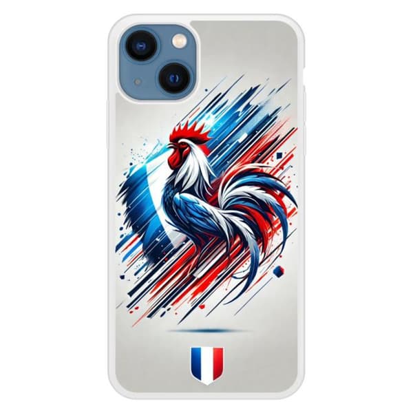 Siliconförstärkt tryckt skal kompatibelt med Apple iPhone 13 Coq Français