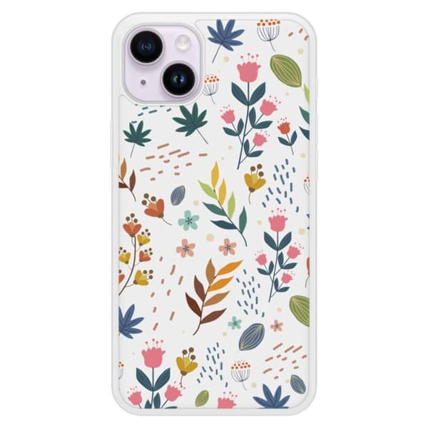 Siliconförstärkt skydd som är kompatibelt med Apple iPhone 15 Plus Färgglada blommor