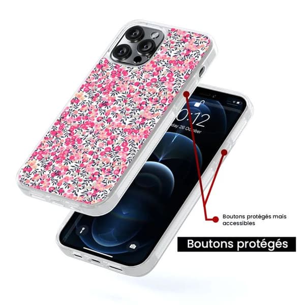 Siliconförstärkt tryckt fodral kompatibelt med Apple iPhone 16 Pro Max Liberty Wiltshire Rose