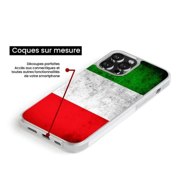 Siliconeförstärkt tryckt skal kompatibel med Samsung Galaxy S23 Italiens flagga