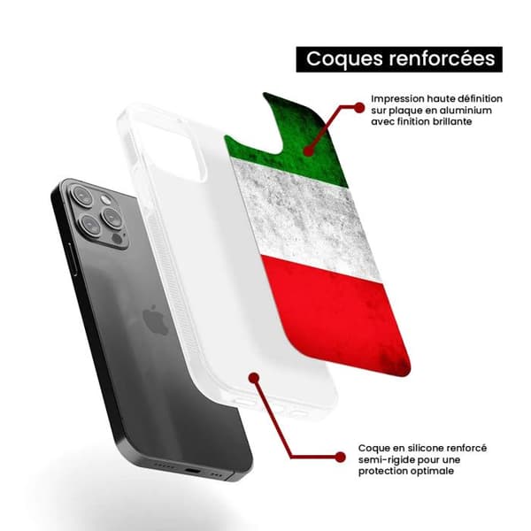 Siliconeförstärkt tryckt skal kompatibel med Samsung Galaxy S23 Italiens flagga