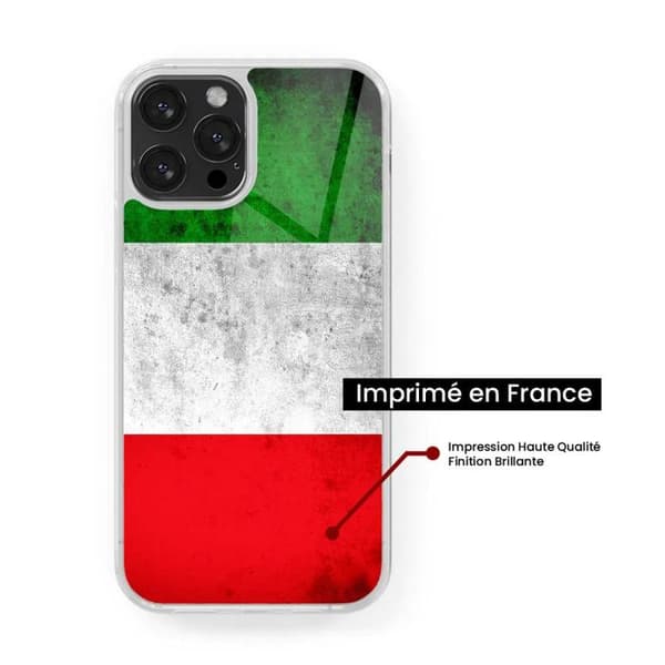 Siliconeförstärkt tryckt skal kompatibel med Samsung Galaxy S23 Italiens flagga