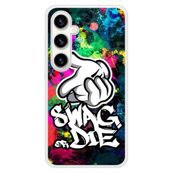 Förstärkt silikonfodral med tryck, kompatibelt med Samsung Galaxy S23 FE Swag or die
