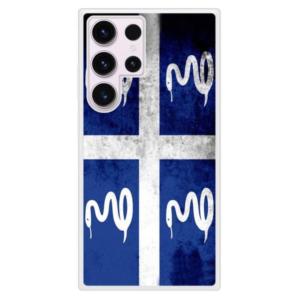 Fodral i förstärkt silikon med tryck kompatibel med Samsung Galaxy S23 Ultra Martinique Flagga