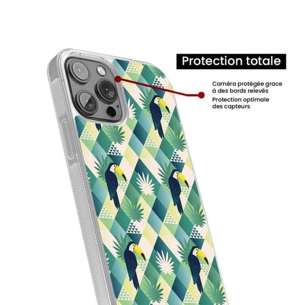 Förstärkt silikonfodral med tryck kompatibelt med Samsung Galaxy S23 Ultra Tukan diamant