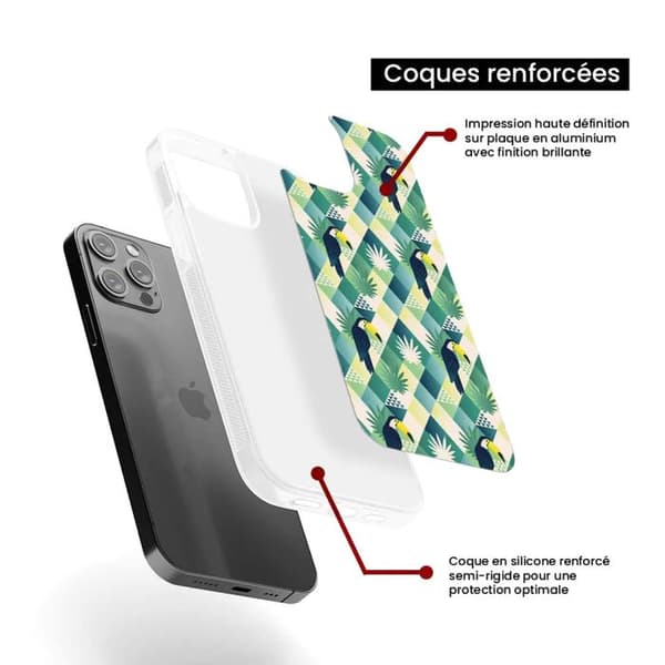 Förstärkt silikonfodral med tryck kompatibelt med Samsung Galaxy S23 Ultra Tukan diamant