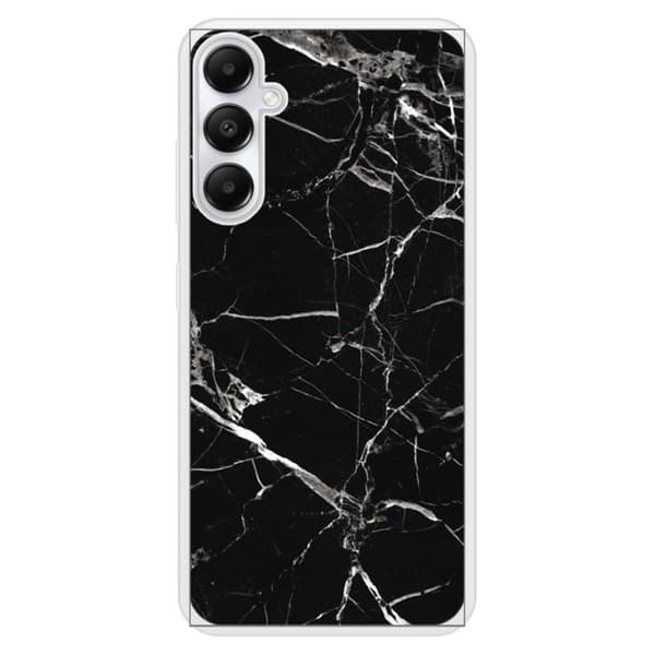 Skal i förstärkt silikon med tryck, kompatibel med Samsung Galaxy A05S, svart marmor