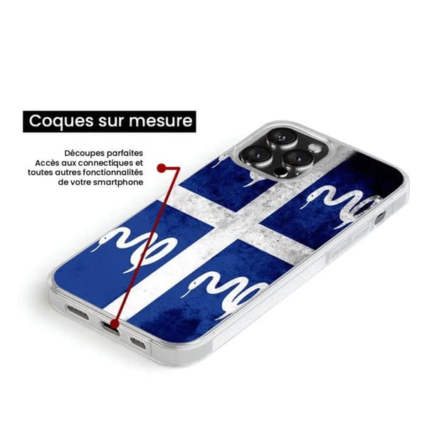 Siliconeförstärkt tryckt skyddsfodral kompatibelt med Samsung Galaxy S23 FE Martinique Flagga
