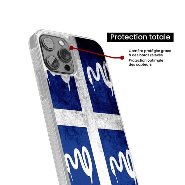 Siliconeförstärkt tryckt skyddsfodral kompatibelt med Samsung Galaxy S23 FE Martinique Flagga