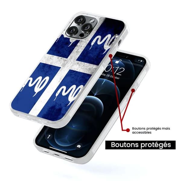 Siliconeförstärkt tryckt skyddsfodral kompatibelt med Samsung Galaxy S23 FE Martinique Flagga
