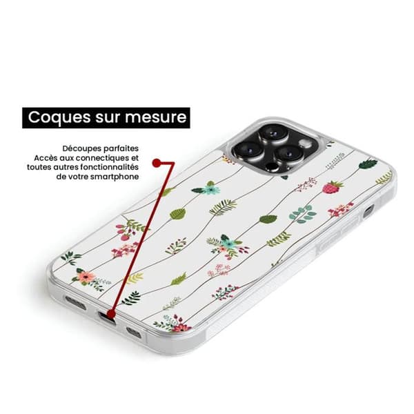 Siliconförstärkt plånbok med tryck kompatibel med Apple iPhone 13 Pro Max Blommotiv