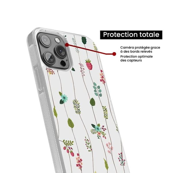 Siliconförstärkt plånbok med tryck kompatibel med Apple iPhone 13 Pro Max Blommotiv