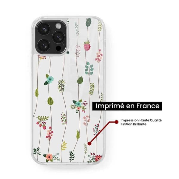 Siliconförstärkt plånbok med tryck kompatibel med Apple iPhone 13 Pro Max Blommotiv