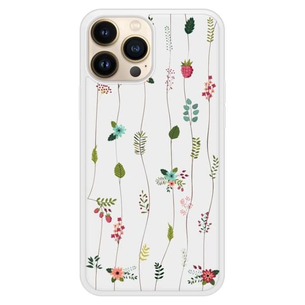 Siliconförstärkt plånbok med tryck kompatibel med Apple iPhone 13 Pro Max Blommotiv