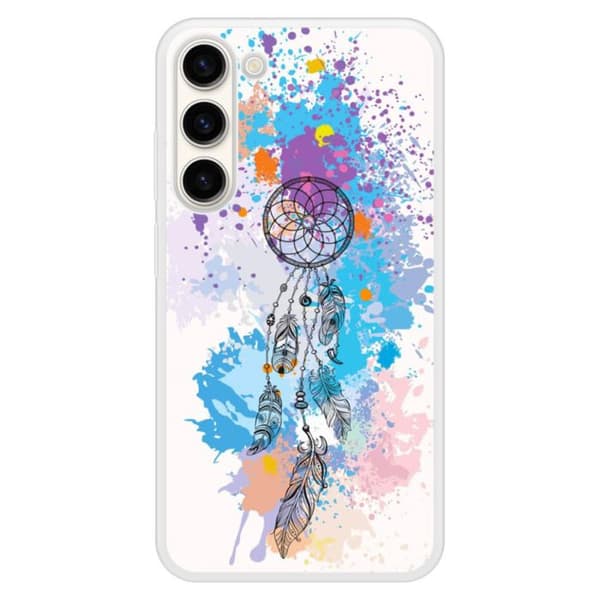 Coque i förstärkt silikon med tryck, kompatibel med Samsung Galaxy S23 Plus Dreamcatcher Color