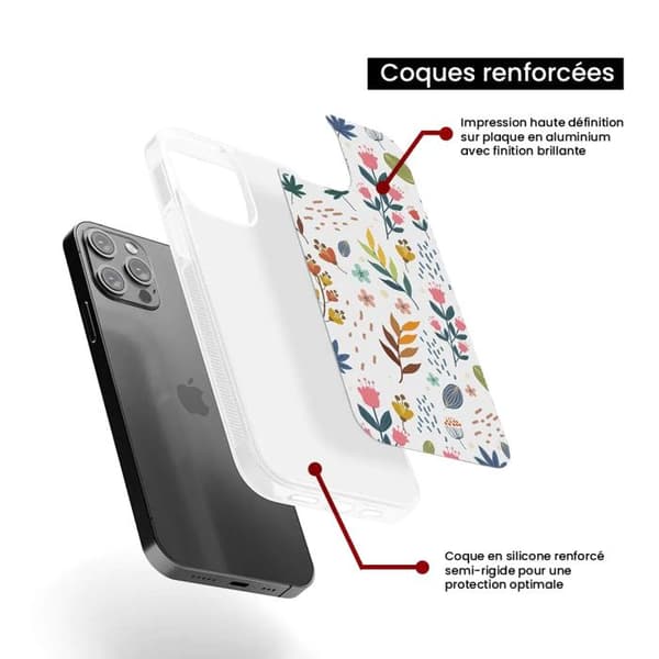 Skyddande silikonfodral med tryck kompatibelt med Apple iPhone 13 Färgade blommor