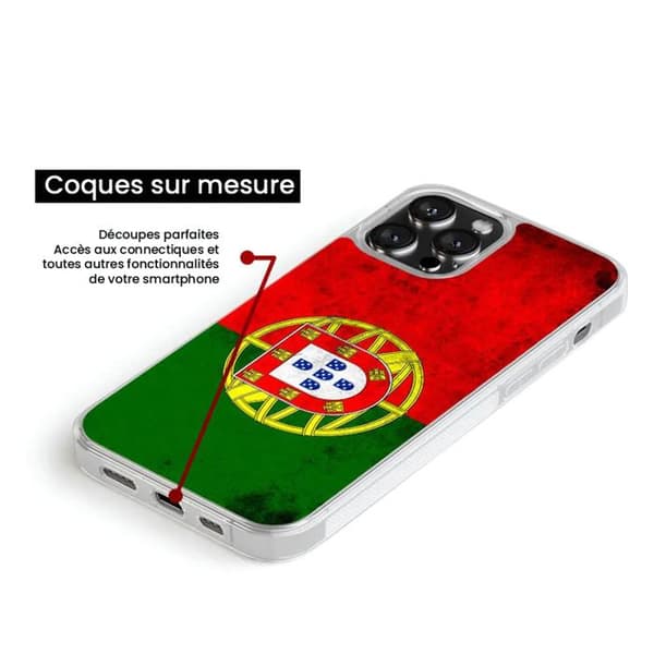 Silikonförstärkt skydd i tryck kompatibel med Samsung Galaxy A05S Portugals flagga