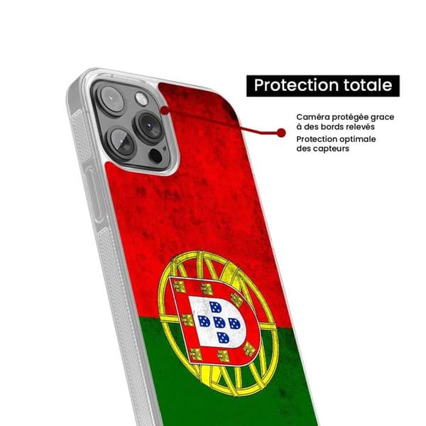 Silikonförstärkt skydd i tryck kompatibel med Samsung Galaxy A05S Portugals flagga