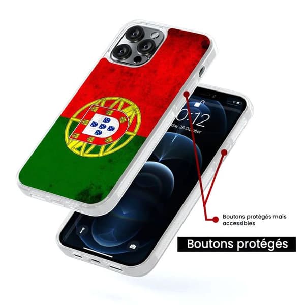 Silikonförstärkt skydd i tryck kompatibel med Samsung Galaxy A05S Portugals flagga