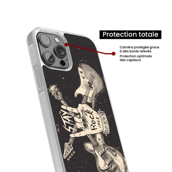 Coque i förstärkt silikon med tryck kompatibel med Samsung Galaxy A15 Stay rock