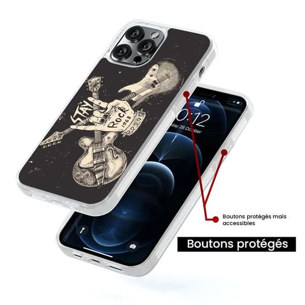Coque i förstärkt silikon med tryck kompatibel med Samsung Galaxy A15 Stay rock