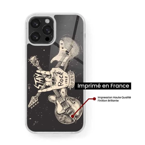 Coque i förstärkt silikon med tryck kompatibel med Samsung Galaxy A15 Stay rock