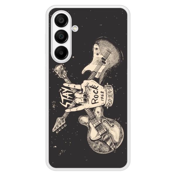 Coque i förstärkt silikon med tryck kompatibel med Samsung Galaxy A15 Stay rock
