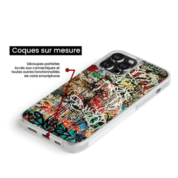 Förstärkt silikonskal med tryck kompatibel med Samsung Galaxy S22 Ultra Graffiti 1