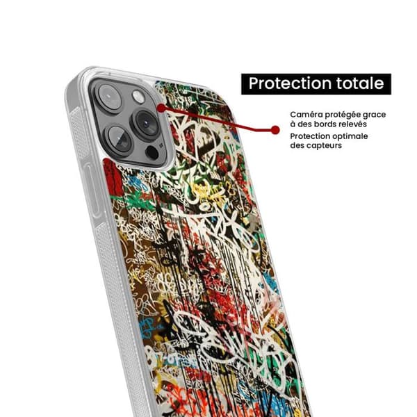 Förstärkt silikonskal med tryck kompatibel med Samsung Galaxy S22 Ultra Graffiti 1