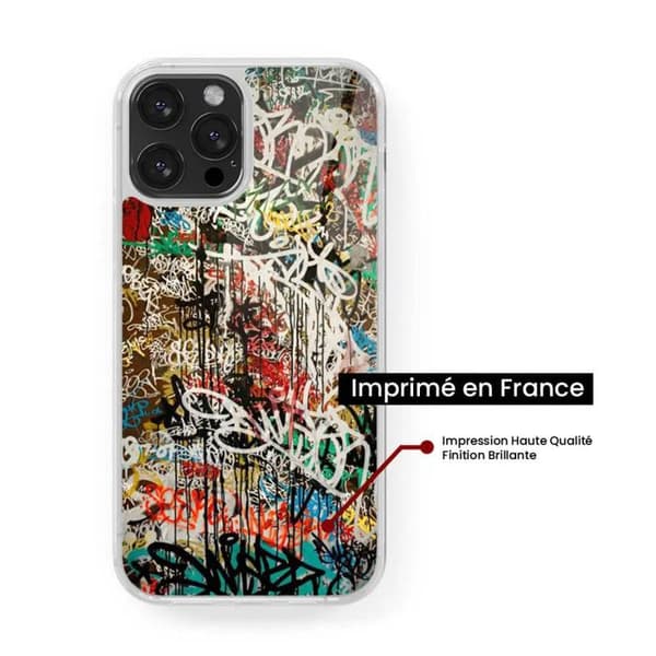 Förstärkt silikonskal med tryck kompatibel med Samsung Galaxy S22 Ultra Graffiti 1