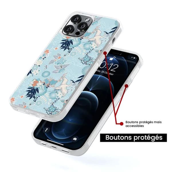 Förstärkt silikonfodral med tryck kompatibelt med Samsung Galaxy S22 Kimono