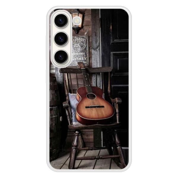 Förstärkt silikonskal med tryck kompatibel med Samsung Galaxy S23 Gitarr