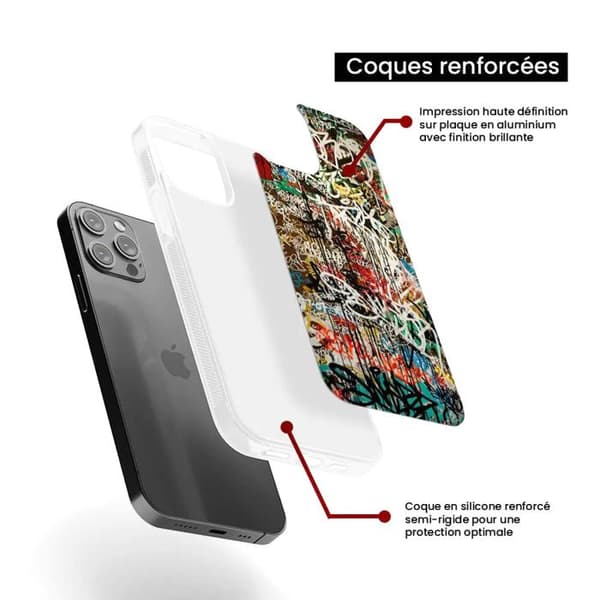 Siliconförstärkt skal med tryck kompatibelt med Xiaomi 14T 4G Graffiti 1