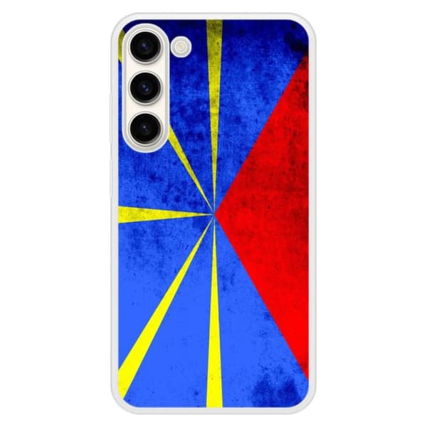 Förstärkt silikonfodral med tryck kompatibelt med Samsung Galaxy S23 Plus Flagga La Réunion
