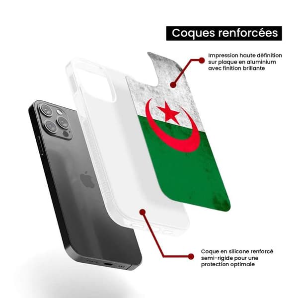 Siliconförstärkt tryckt hölje kompatibelt med Samsung Galaxy S23 Plus Algeriets flagga